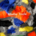 Multi Color Jacquard Short Pile Fake Raccoon Fur